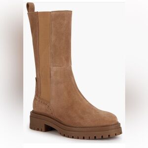 Geox Tan Heeled Boots with Mid-Calf Shaft